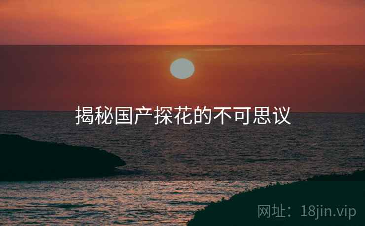 揭秘国产探花的不可思议