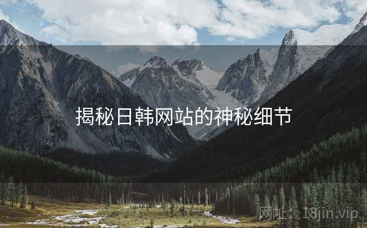 揭秘日韩网站的神秘细节