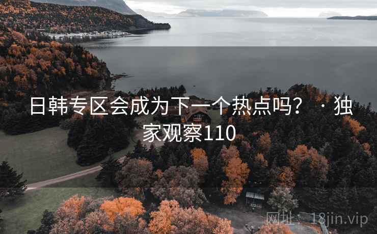 日韩专区会成为下一个热点吗？ · 独家观察110